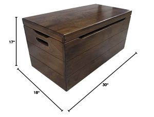 Anti-Slam menteşeler ile ahşap saklama dolabı el yapımı göğüs depolama gövde katı ahşap sandık kolları ile - Product Image 2