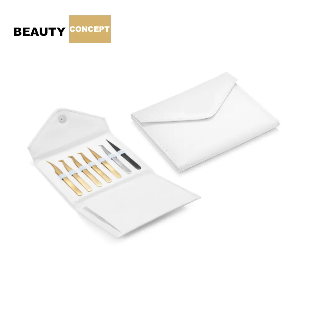 नई सफेद रंग सोने के पाठ के लिए प्रीमियम गत्ता बॉक्स पैकेजिंग बरौनी विस्तार चिमटी