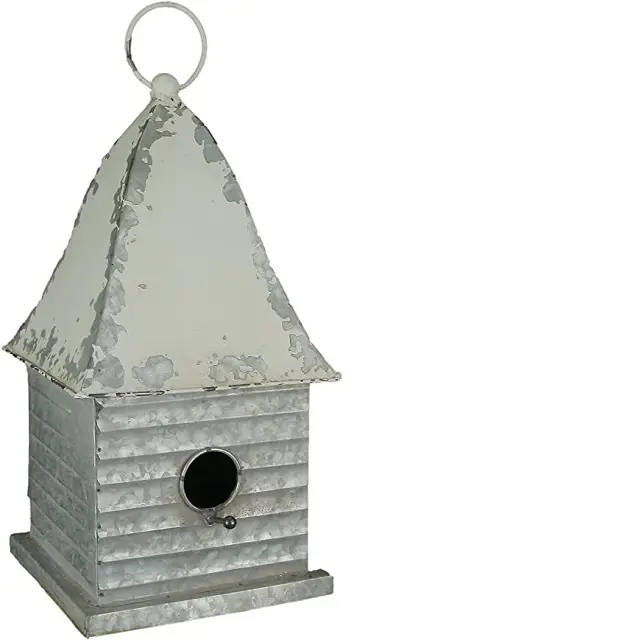 Nouvel arrivage de maison d'oiseau en métal galvanisé de Style européen, maison de ferme pour décoration de noël