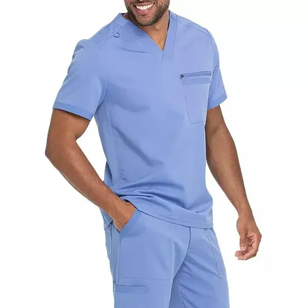 Set Scrub seragam medis modis, Scrub seragam perawat kualitas tinggi set gaya pria
