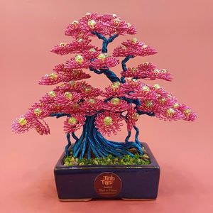 美しいワイヤー盆栽赤い花ユニークな風水装飾豊富ポジティブエネルギーシンボル人工木を出荷する準備ができて - Product Image 4