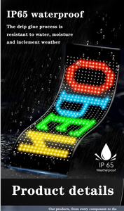 16*32 IP65 LED Matrix Pixel Panel USB-Auto anzeige Flexibler Bildschirm LED-Werbe bildschirm Bluetooth APP-Steuerung für Auto und Anzeige - Product Image 6