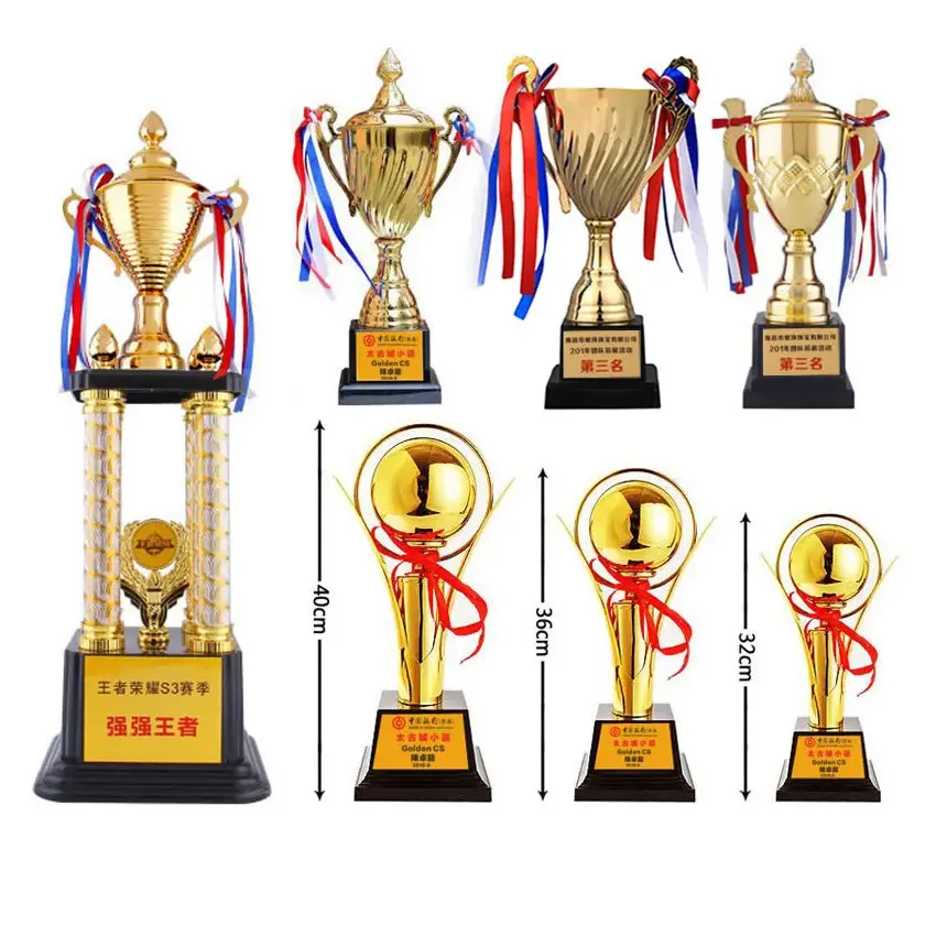 Factory Wholesale Customized Football Trophy Medal Top Selling Sport Soccer Award Metal Craft With Custom Design Trophies