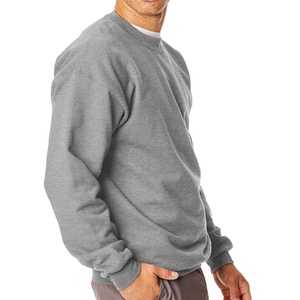 100% Cotton Crew Neck <strong>Pullover</strong> Striped Men's Knitted Sweatshirt for Winter Solid Pattern Sweater - Product Image 2