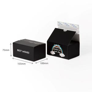 Günstiger Preis Wellpappe mit Tränenst reifen Box benutzer definierte doppelseitig bedruckte Boxen entwerfen Sie Ihr Logo RTS rosa/schwarz/weiß Papier box