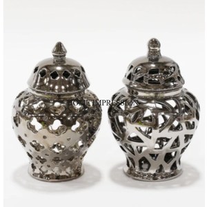 En fantezi benzersiz tasarımcı 3 Set beyaz renk toz kaplı altın kaplama cazip bak zencefil kavanoz hindistan'dan en düşük fiyata - Product Image 5