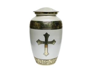 Toptan alüminyum kremasyon Urn için insan külleri ve yetişkin külleri çapraz kabartmalı anıt Ashes pets kremasyon çömleği evcil küller için