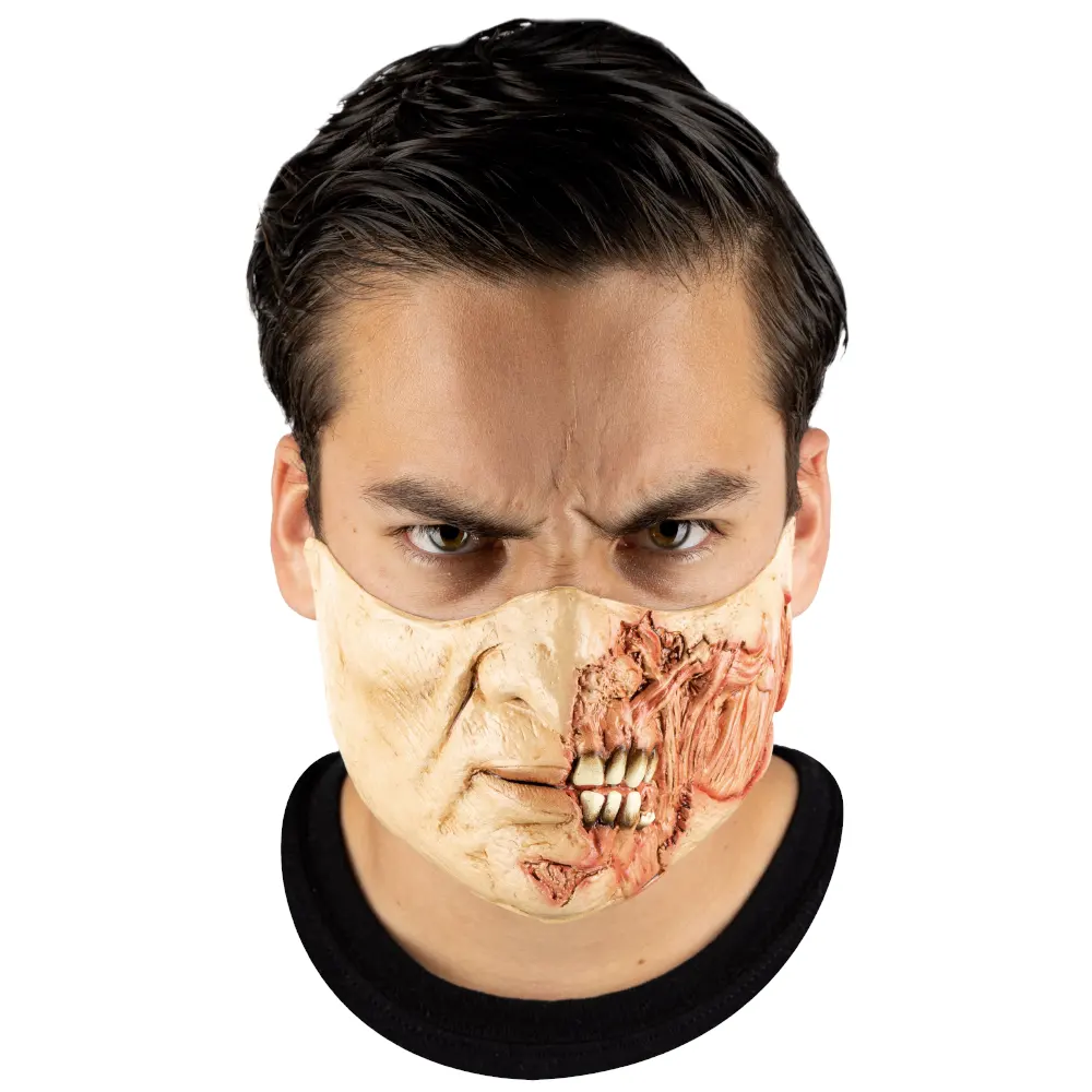 Bozal 2 caras hueso Halloween accesorio temático para fiestas, festivales y decoraciones máscara de látex Horror Cosplay Accesorios