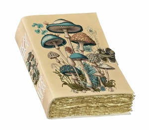 蘑菇印刷空白拼字书阴影皮革日记圣诞礼物妇女Deckle边缘页选择你的尺寸
