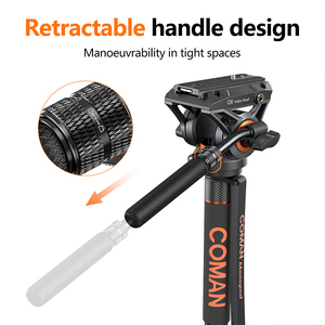 Coman dk327aq6 chuyên nghiệp nhỏ gọn và di động nhôm Video Monopod với chất lỏng đầu - Product Image 3