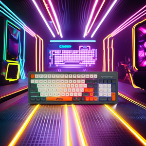 Teclado de membrana de iluminación con cable Jedel, tecla de 3 colores, función Multimedia, interruptor de eje rojo en idioma inglés para Gamer - Product Image 1