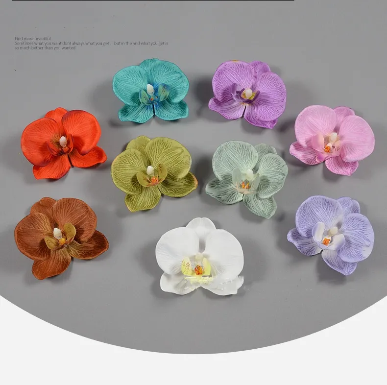 Cabezas de pétalos de flores de orquídeas artificiales para arreglo de flores DIY piezas decorativas