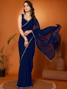 Hindistan'da dantel işi GC saree üreticileri ile georgette Saree - Product Image 2