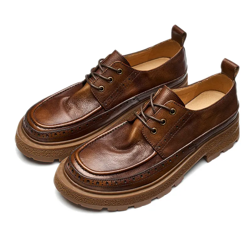 Mocassins de escritório masculinos de design Oxford, sapatos de couro legítimo clássico italiano de alta qualidade, caixa de sapatos de tamanho grande, borracha