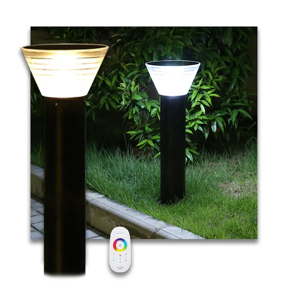 Luz solar RGB 10W para poste de amarração, luz LED para jardim e gramado com controle remoto, corpo de lâmpada em alumínio branco quente, ideal para uso em ambientes de rua, venda imperdível