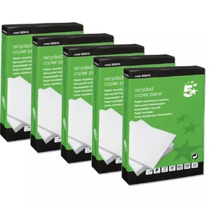 A4 80gsm 5 yıldızlı beyaz geri dönüşümlü yazıcı kağıdı 5 Reams x 500 yaprak - Product Image 5
