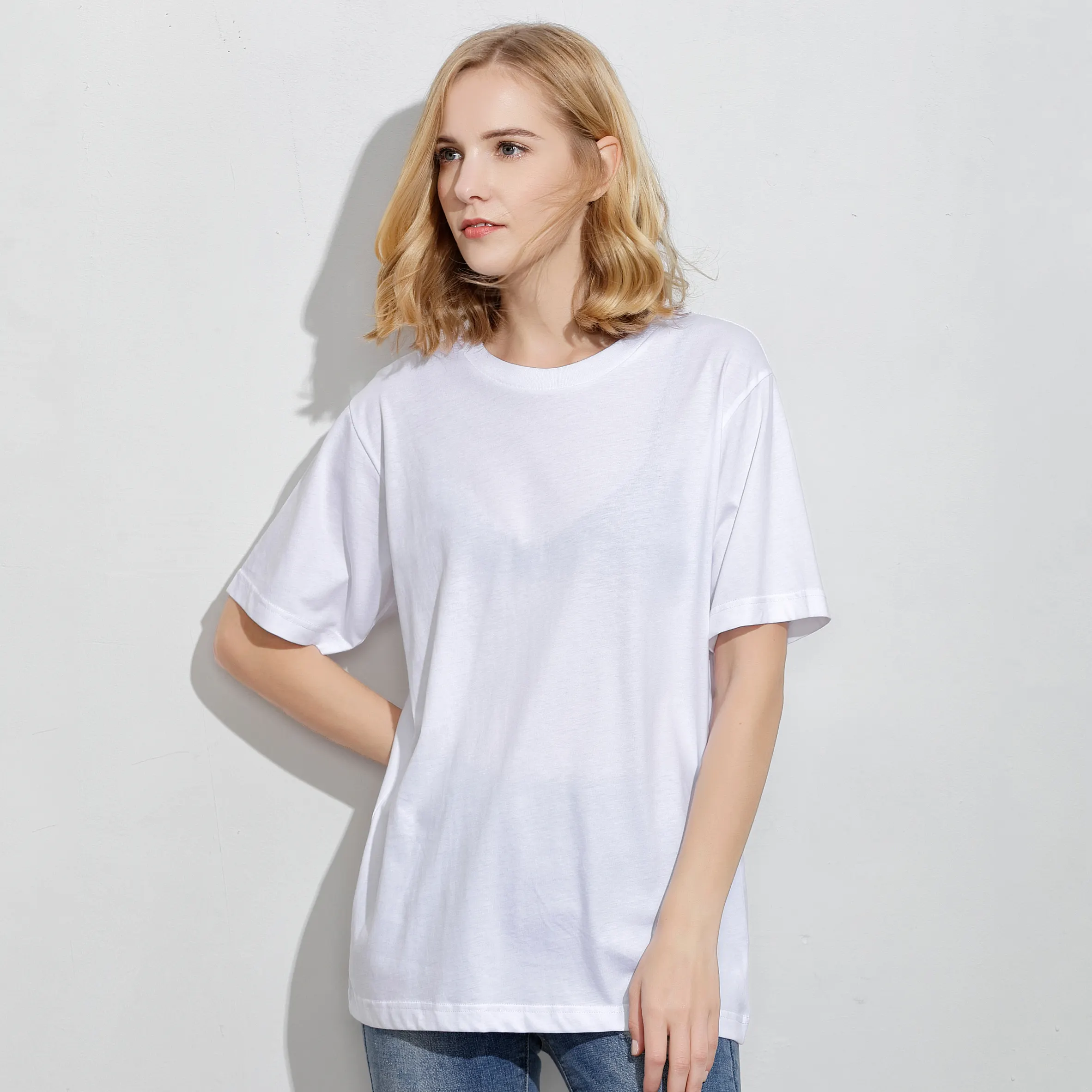 BSCI Sustainable Fabric Clothing Manufacturers Bamboo Cotton Oversized White Tshirts Custom Screen Print Tshirt Women Unisex