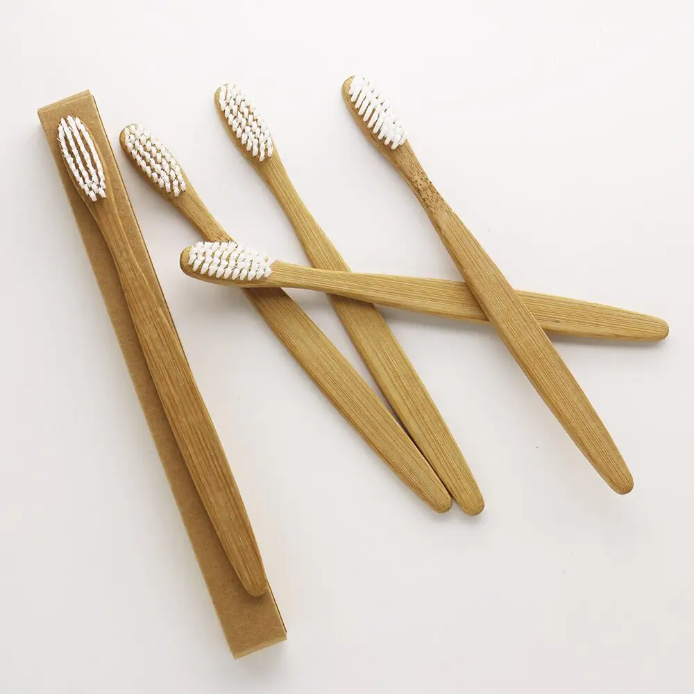 Cepillos de dientes para niños y adultos, cepillo de dientes de bambú natural de madera, cantidad a granel
