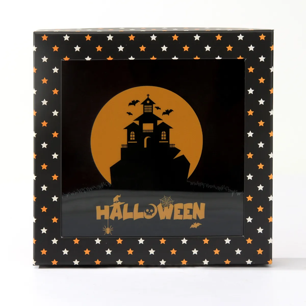 Caja de regalo de chocolate caja de chocolate con ventana de PVC para embalaje de diseño de Halloween