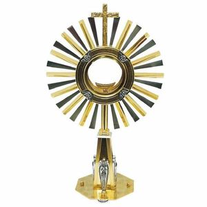Çok yönlü pirinç Monstrance ile altın bitirme yuvarlak şekil kabartmalı tasarım süper kalite boncuk kakma ile ekran için - Product Image 1