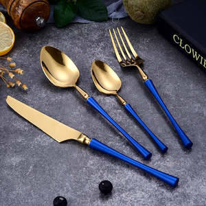 <strong>Flatware</strong> Cutlery Set With <strong>Bone</strong> <strong>Handles</strong> Set of 4 Gold Polished Tableware Food Cutlery Set Kitchenware and Dining Table Usage - Product Image 6