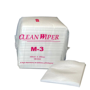 Özelleştirilmiş 1/4 katlama M-3 dokunmamış kare bez çok fonksiyonlu tozsuz atölye temizlik Polyester silecek çeşitli boyutları - Product Image 2