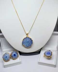 <span class=keywords><strong>Druzy</strong></span> אגת שרשרת סט פליז אבנים סט פליז פטריות מלאכות חן הודי רוחני מוצרים
