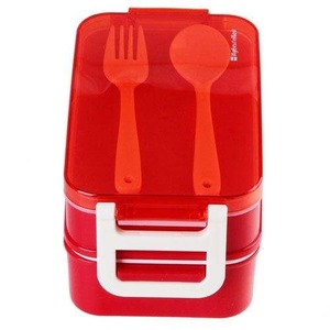 調理器具で電子レンジで利用可能なプラスチック製の食品容器2つの積み重ね可能な層モダンなプラスチック製の弁当弁当箱 - Product Image 6