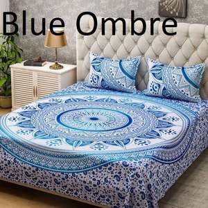 Indian Pillowcases Round Bed Cover Bohemian Hippie Printed Bedsheet Mandala Tapestry Comforter Set Flat <strong>Sheet</strong> With Matching Home - Product Image 4