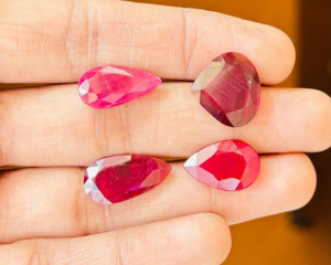 Pietra preziosa rubino naturale fatto a mano taglio sfaccettato creazione di gioielli e accessori reperti componenti di pietra sfusa - Product Image 1