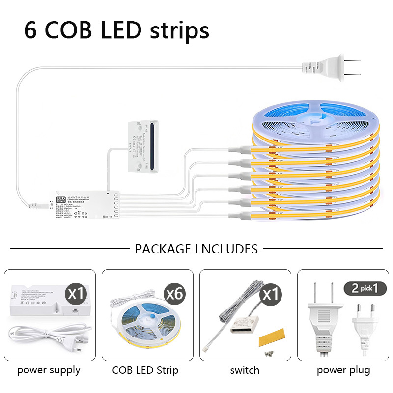6 COB LED strip