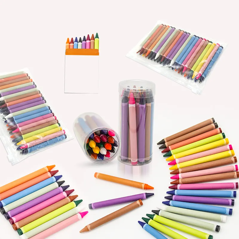 Sipa özelleştirilmiş toksik olmayan DIY renk sanat boya kalemi kalem mum boya kalemler set
