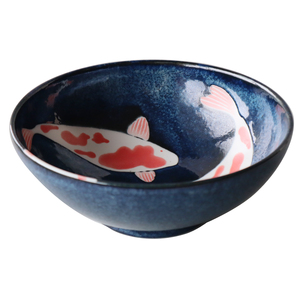 Traditional Japanese Minoyaki Dinnerware - Blue &amp; Indigo <strong>Koi</strong> Fish Pattern, Ideal for Daily Use and Gifts - Product Image 1