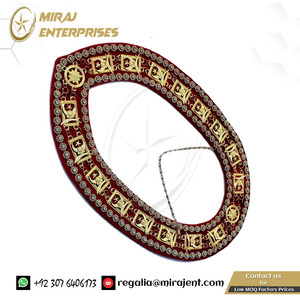 Zincir yaka masonluk Regalia masonik gümüş masonik yaka Shriners Shriner Rhinestone altın kaplama kırmızı destek - Product Image 6