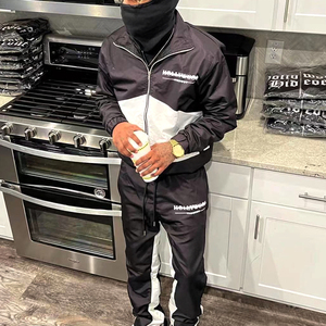 Özel süblimasyon Zip Up rüzgarlık ceket erkekler için Vintage 100% kırışık kabuk rüzgarlık naylon eşofman