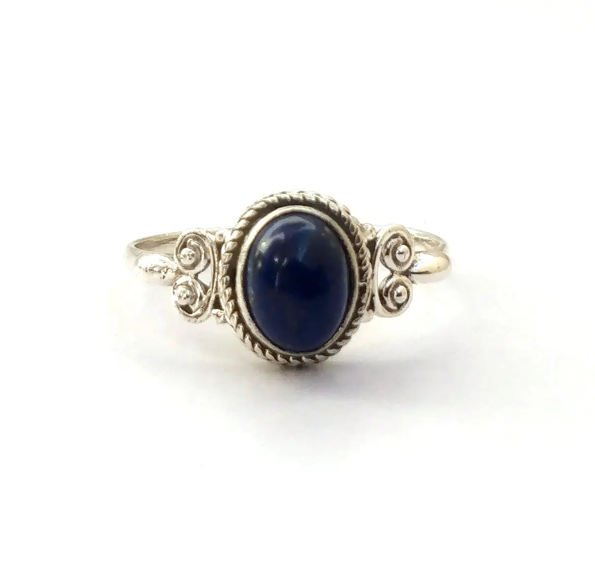 Anello In pietra 925 In argento Sterling Lapis fatto a mano In 100% India vero argento 925 anelli gioielli In argento per donna alta gioielleria