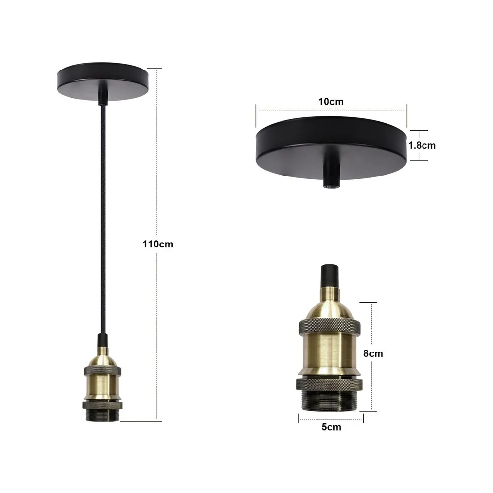 Nuovo Design Old Fashion Hanging Atmosphere lampada Edison universale lampadina Led soffitto in metallo Vintage E27 portalampada per lampadario