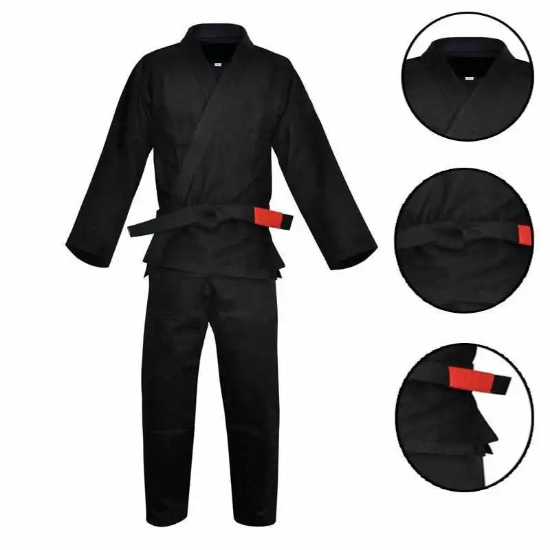 Penjualan laris baru seragam kain katun kualitas profesional setelan Bjj Gis hitam seragam seni bela diri