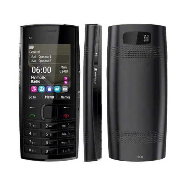 עבור נוקיה X2-02 כפולה ה-sim במפעל סמארטפון מקורי פשוט סופר זול 3G קלאסי בר נייד טלפון סלולרי