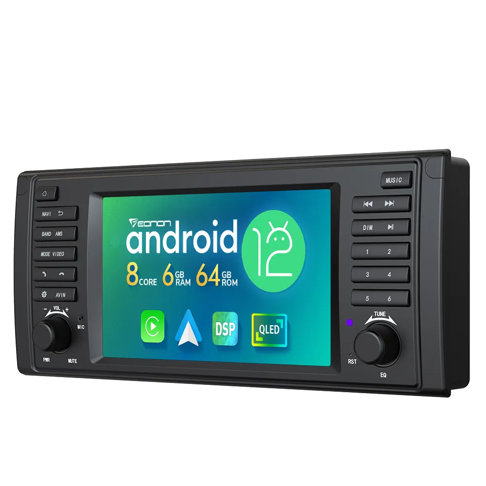 Radio de coche EONON de 7 pulgadas Android 12 para BMW 5 Series E39 con DSP Carplay Android Auto 6 + 64GB pantalla táctil estéreo de coche