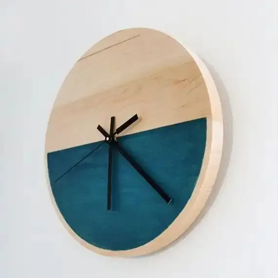 Reloj de anillo anual de madera maciza creativa, reloj de pared de salón silencioso, decoración del hogar respetuosa con el medio ambiente