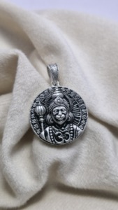 Handmade 925 Bạc hanuman Ji Mặt dây chuyền dấu hiệu xác minh, phước lành và bảo vệ - Product Image 2