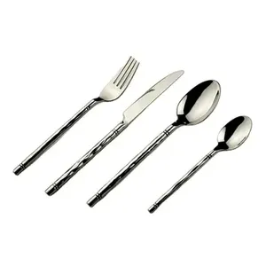 Talheres de aço portátil <span class=keywords><strong>Set</strong></span> com espelho polido acabado e punho redondo perfeito para Dinnerware e Server Ware Use