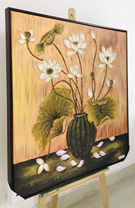 定制油画Vinpi花卉帆布画海报植物花盆摄影花园装饰物山水画