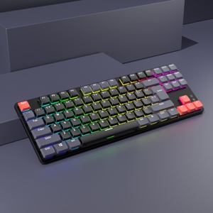 Teclado mecánico con cable de diseño 75% de perfil bajo ultradelgado compacto 87 teclas RGB LED retroiluminado para Mac Windows Gateron interruptor marrón - Product Image 5