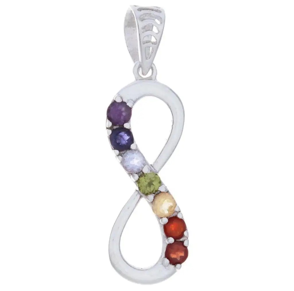 Ajuste Original marca encanto pulsera 925 plata esterlina infinito símbolo Chakra cuenta para joyería hacer regalos del Día de la madre