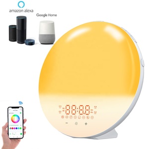 Drops hipping WiFi Smart Voice Sonnenaufgang Weck licht FM-Radio Aufstehen Licht Smart Sunrise Wecker - Product Image 1