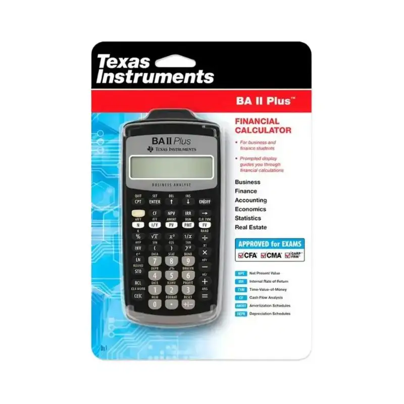 Texas Instruments Calculadora de Finanças BA II Plus Calculadora Científica para Estudante Preto