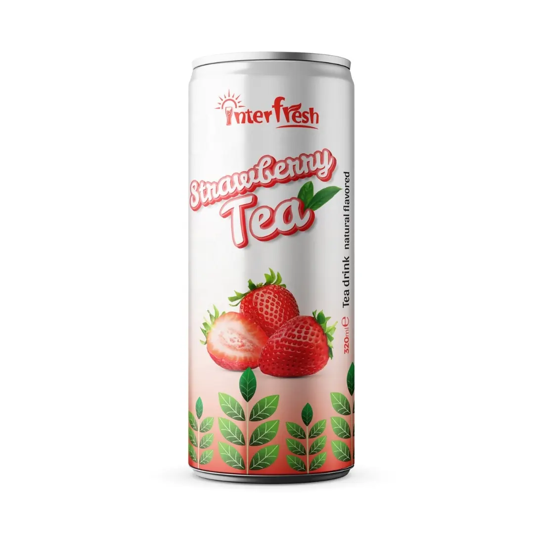 Boisson de thé de jus de fruits mélangés 330ml avec le matériel original Meilleure vente de boisson de thé de fruits de jus de fraise Fabrication OEM