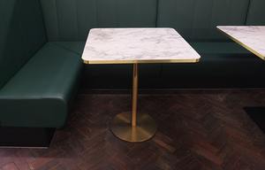 Customized Logo Hot Sale Modern Design White Marble <strong>Rectangular</strong> Dining <strong>Table</strong> Office Building Restaurant Bar <strong>Counter</strong> - Product Image 4